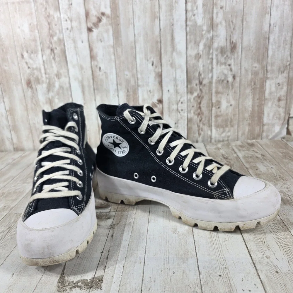 Converse Chuck Taylor All Star Lugged High Top Black Platform Sneakers 10 - Picture 8 of 8